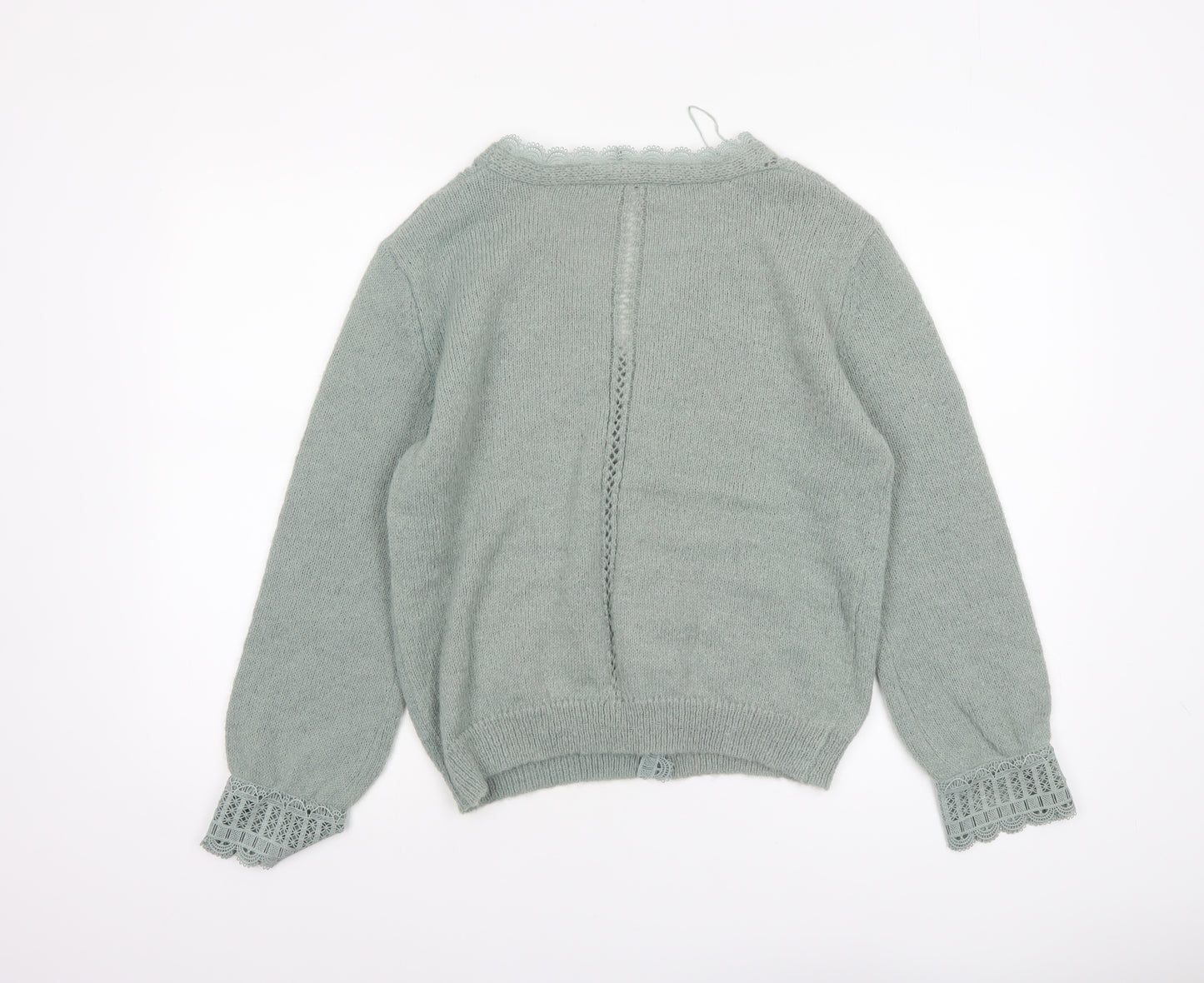 NEXT Women’s Green Beaded Knit Long Sleeve V-Neck Cardigan Size 14