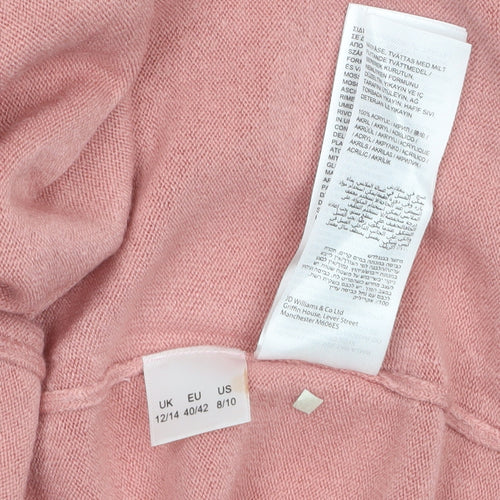Julipa Women’s Pink Long Sleeve Cardigan Size 12/14 Acrylic Knit
