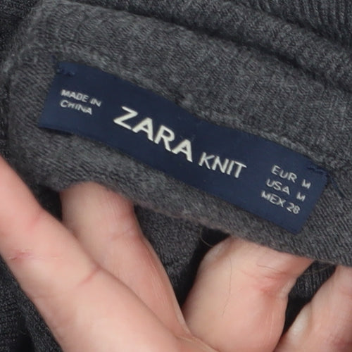 ZARA Women Grey Wool Blend Roll Neck Long Sleeve Jumper Size 12