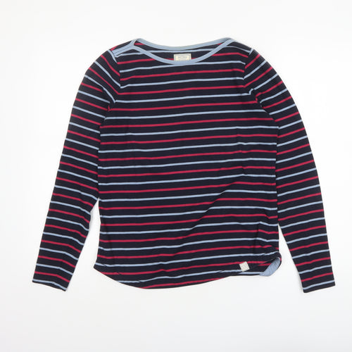Fat Face Women Blue Striped Long Sleeve Cotton Breton T-Shirt UK 8