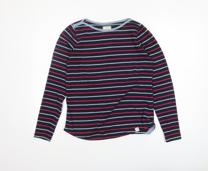 Fat Face Women Blue Striped Long Sleeve Cotton Breton T-Shirt UK 8
