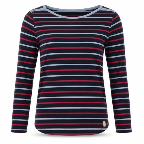 Fat Face Women Blue Striped Long Sleeve Cotton Breton T-Shirt UK 8