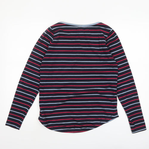 Fat Face Women Blue Striped Long Sleeve Cotton Breton T-Shirt UK 8