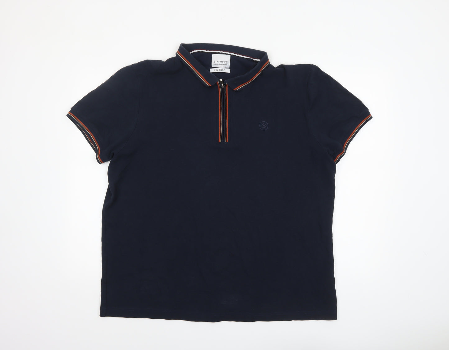 Spectre Men's Blue 2XL Cotton Polo Shirt Short Sleeve Classic Fit