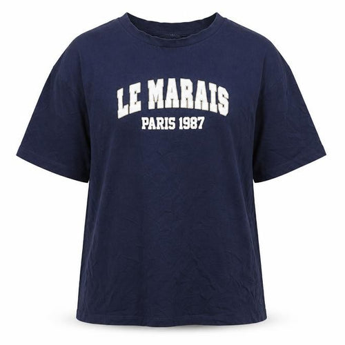 Next Women Blue Le Marais Paris 1987 Cotton T-Shirt Size S