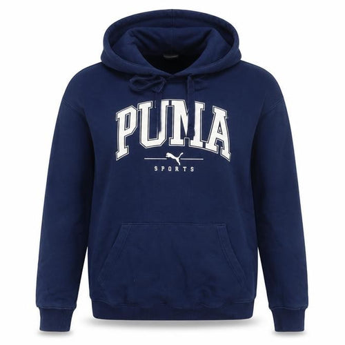 PUMA Womens Blue Pullover Hoodie Size 10 Cotton Blend Sportswear
