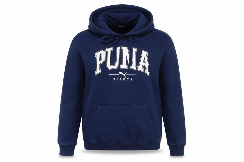 PUMA Womens Blue Pullover Hoodie Size 10 Cotton Blend Sportswear