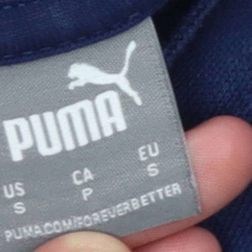 PUMA Womens Blue Pullover Hoodie Size 10 Cotton Blend Sportswear