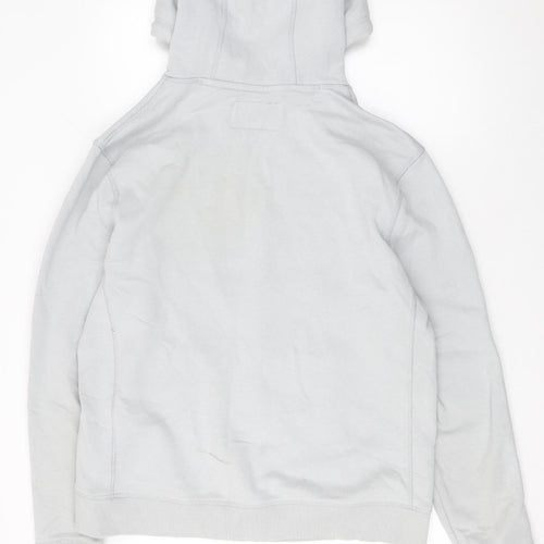 Jack Wills Men's Grey Pullover Hoodie L Embroidered Logo Cotton Blend