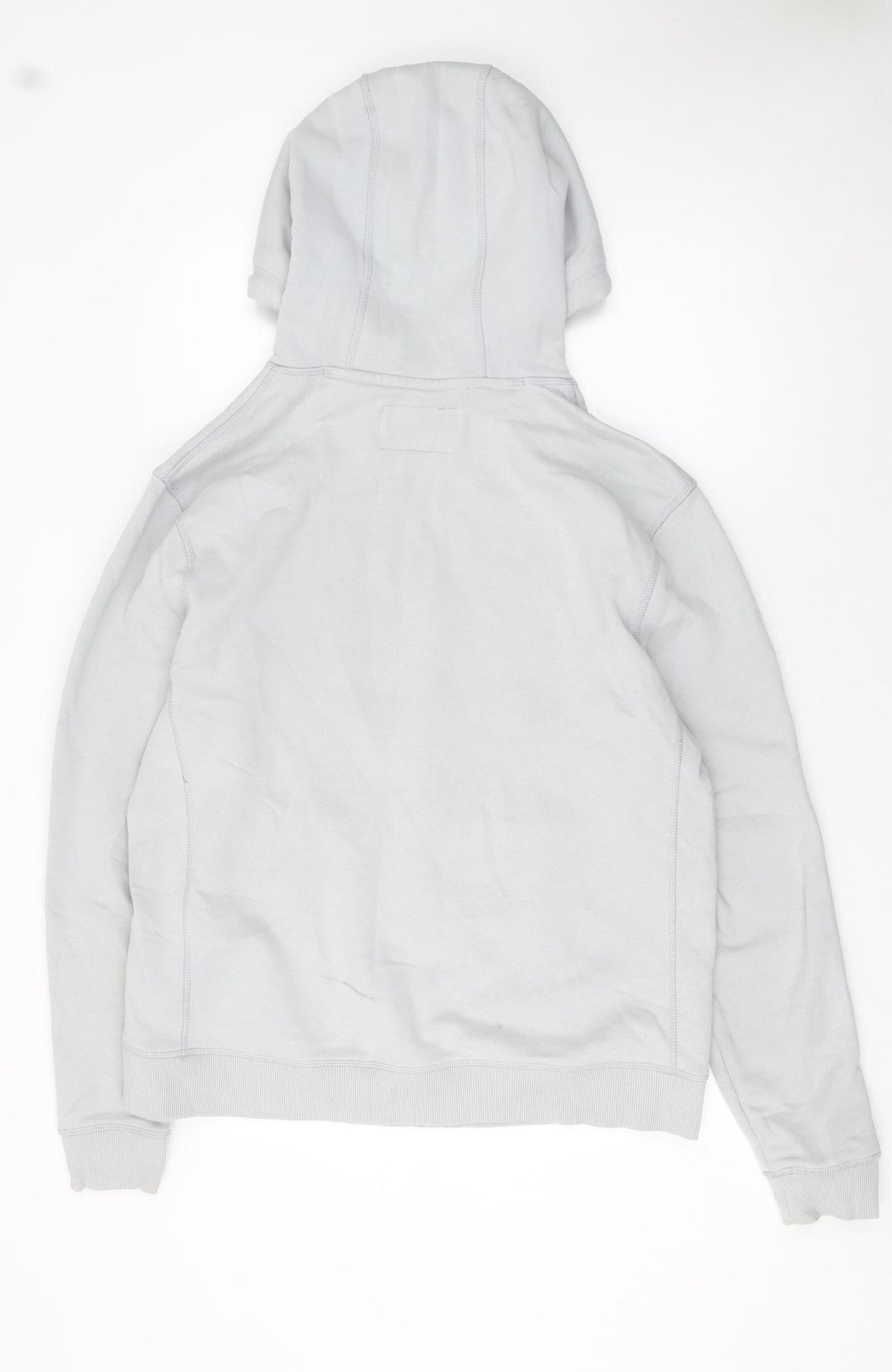 Jack Wills Men's Grey Pullover Hoodie L Embroidered Logo Cotton Blend