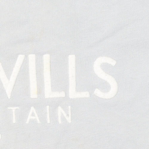 Jack Wills Men's Grey Pullover Hoodie L Embroidered Logo Cotton Blend