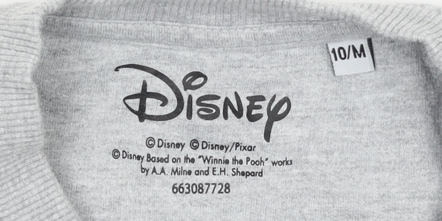 Disney Women Grey Mickey Mouse Rainbow Crew Neck Sweatshirt Size 10 M
