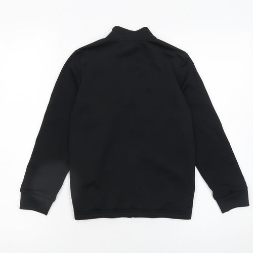 Adidas Boys Black Track Jacket 7-8 Years Full Zip Colourblock Sportswear
