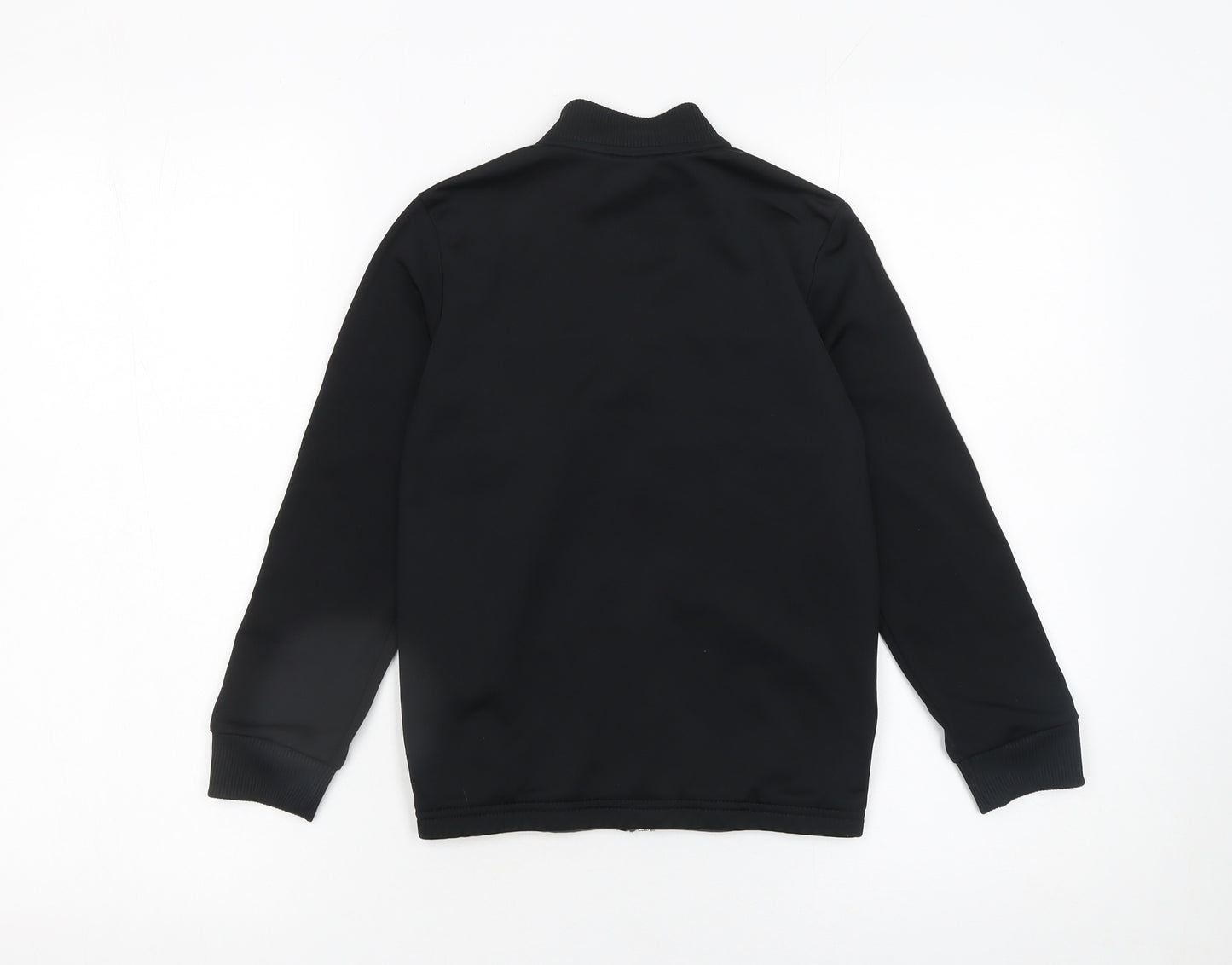 Adidas Boys Black Track Jacket 7-8 Years Full Zip Colourblock Sportswear