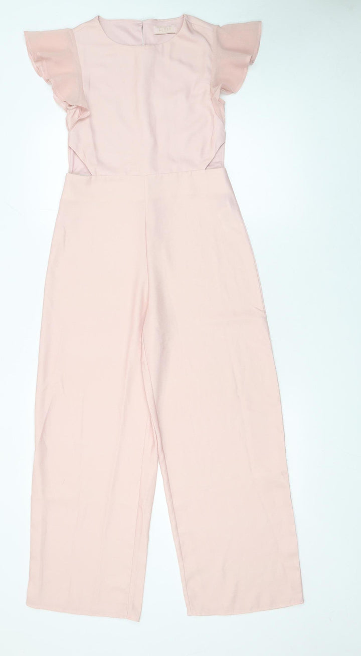 Lipsy Girls Pink 12 Years Ruffle Sleeve Formal Jumpsuit