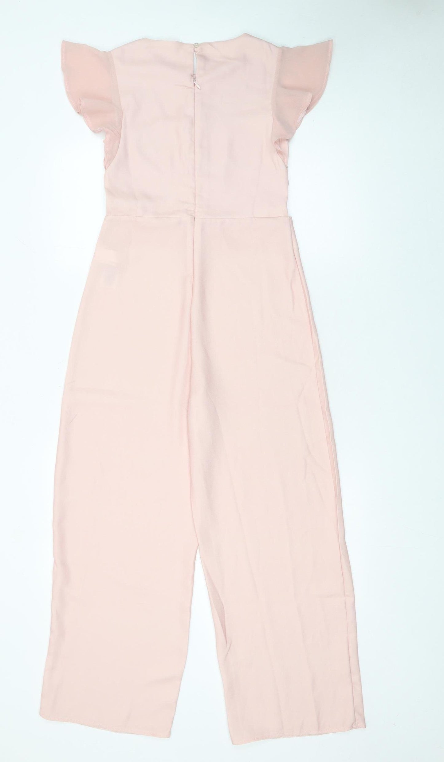 Lipsy Girls Pink 12 Years Ruffle Sleeve Formal Jumpsuit