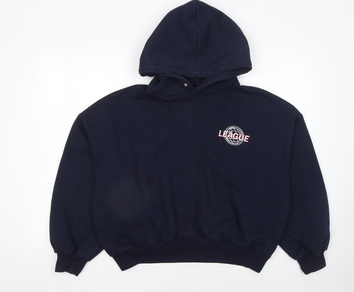 Bershka Women's Navy Hoodie League Los Angeles Small Pullover Sweatshirt