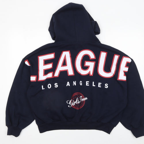 Bershka Women's Navy Hoodie League Los Angeles Small Pullover Sweatshirt