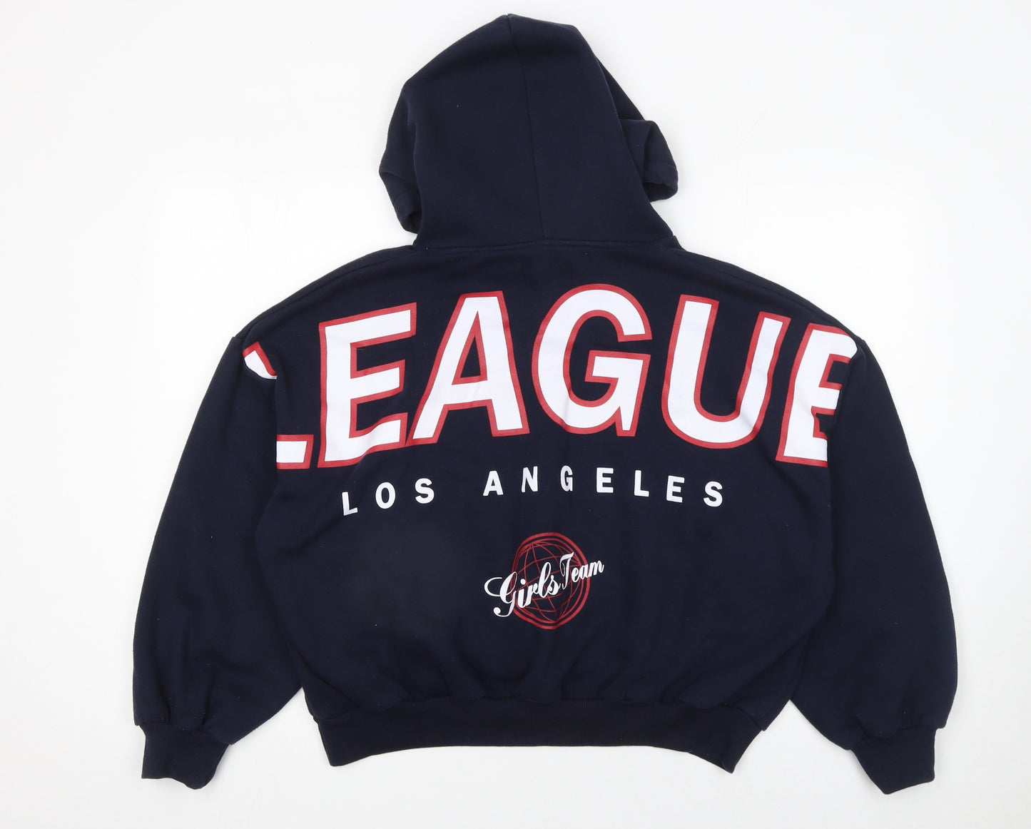 Bershka Women's Navy Hoodie League Los Angeles Small Pullover Sweatshirt