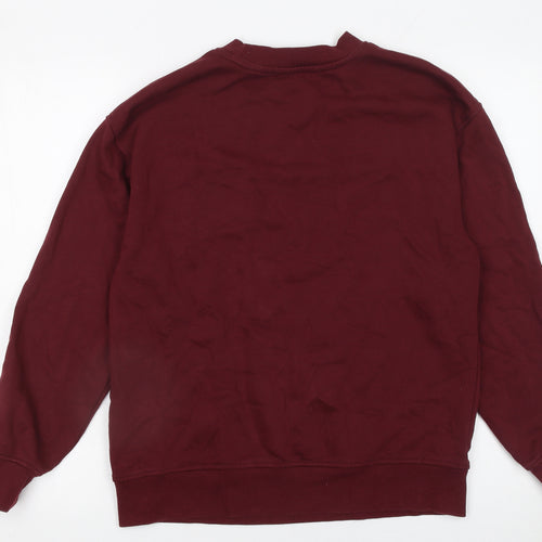 Dunnes Stores Womens Burgundy NY Pullover Sweatshirt XS Cotton Blend