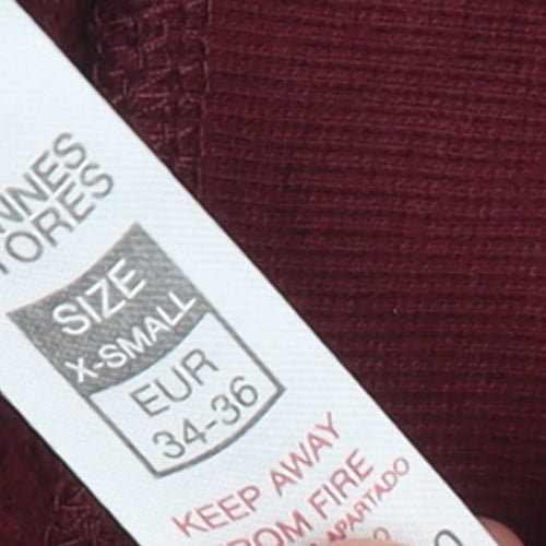 Dunnes Stores Womens Burgundy NY Pullover Sweatshirt XS Cotton Blend