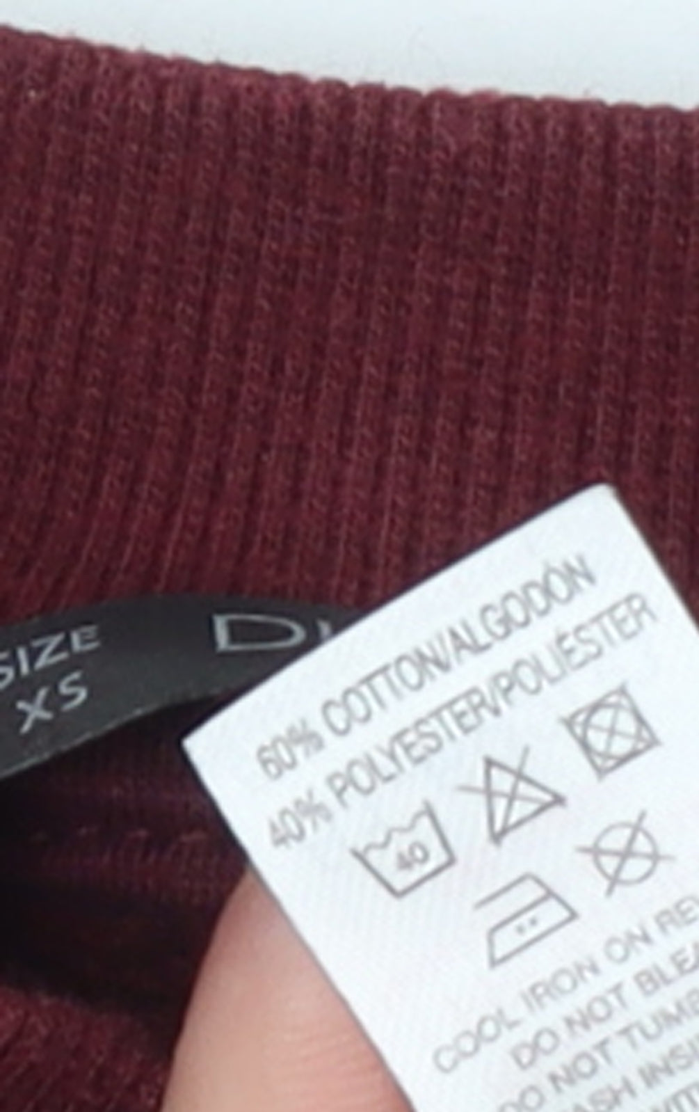 Dunnes Stores Womens Burgundy NY Pullover Sweatshirt XS Cotton Blend