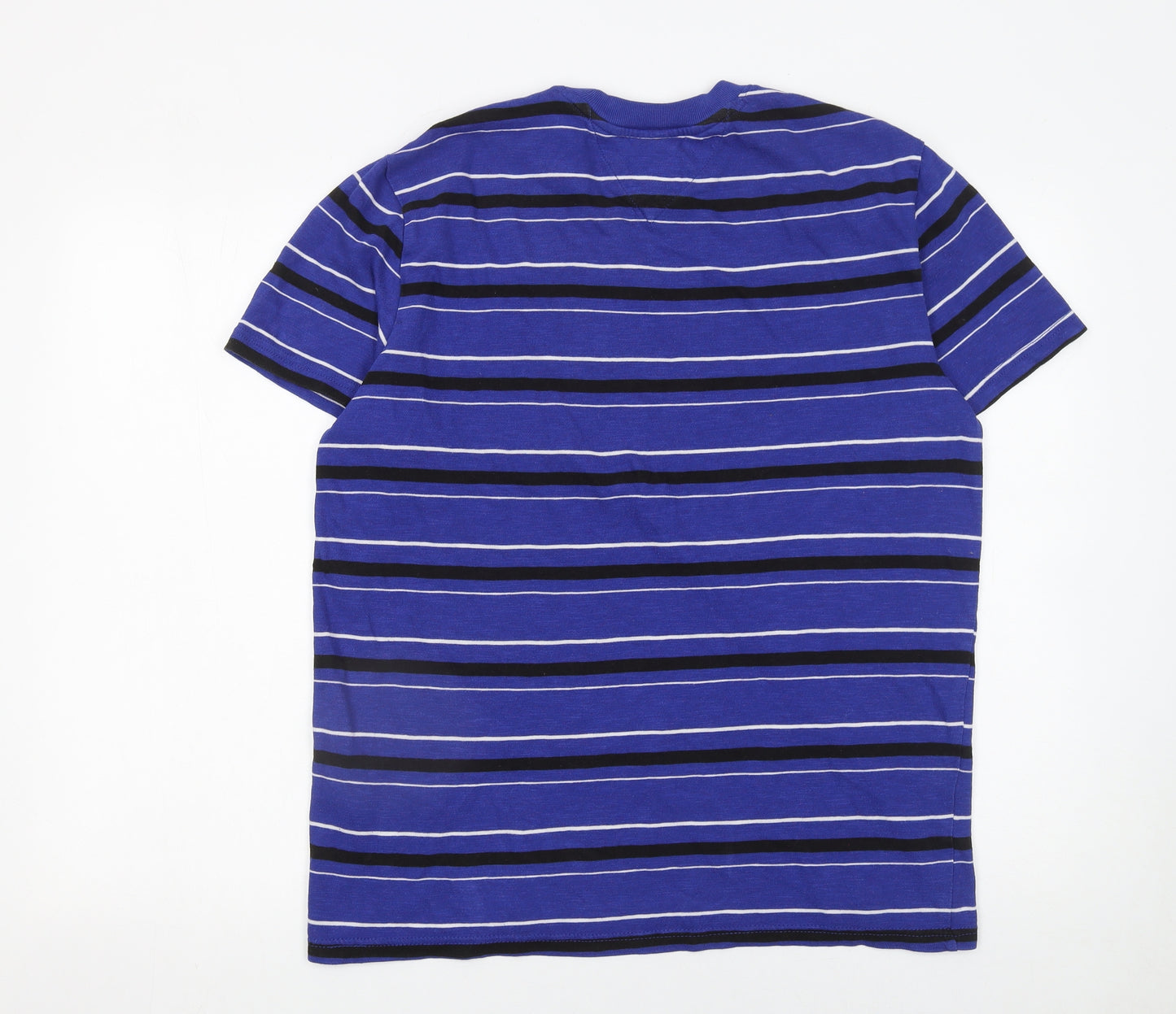 Tommy Jeans Men's Blue Striped Cotton Blend Crew Neck T-Shirt Size M