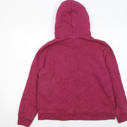 Tommy Hilfiger Womens Burgundy Hoodie Medium Cotton Logo Pullover