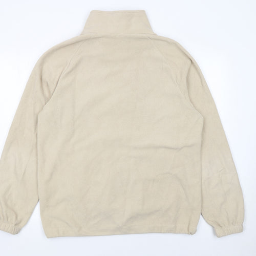 BoohooMAN Men’s Beige Fleece Quarter Zip California Sweatshirt Size M