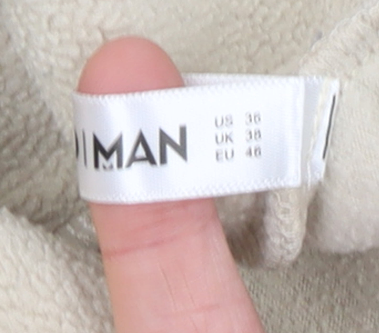 BoohooMAN Men’s Beige Fleece Quarter Zip California Sweatshirt Size M
