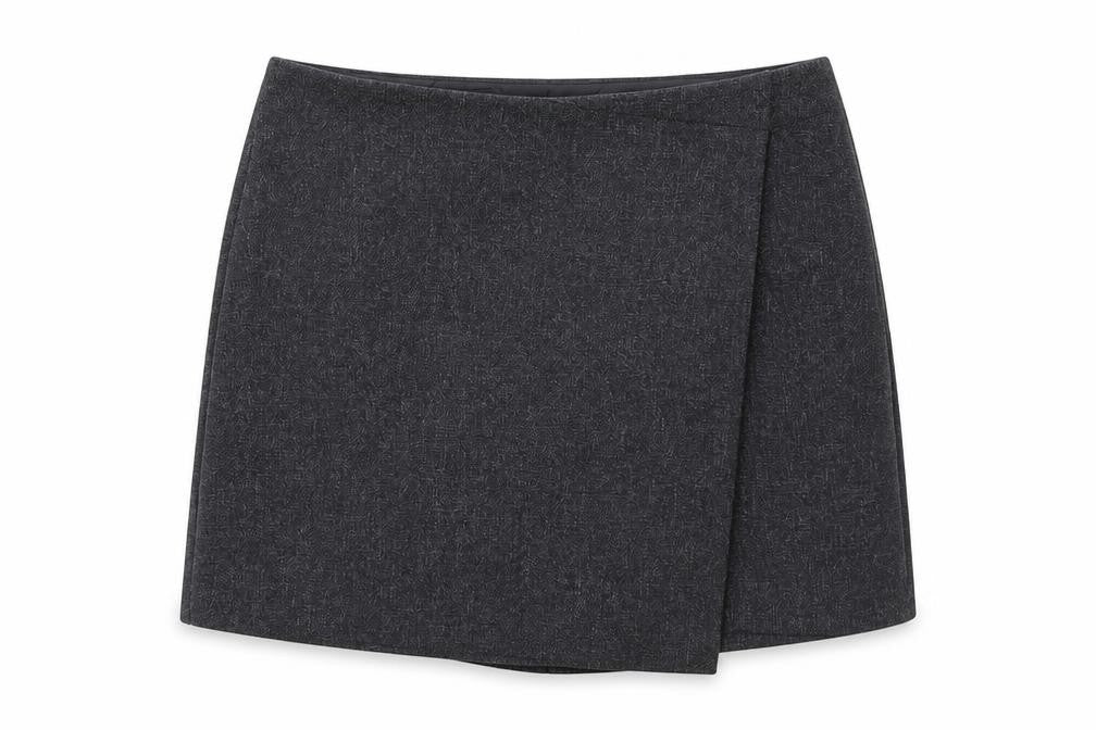 Primark Women Grey Size 8 Wrap Shorts 100% Polyester