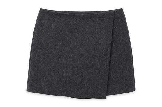 Primark Women Grey Size 8 Wrap Shorts 100% Polyester