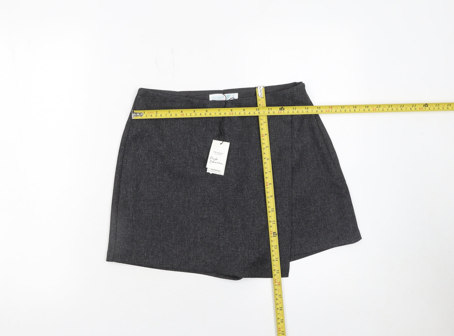 Primark Women Grey Size 8 Wrap Shorts 100% Polyester