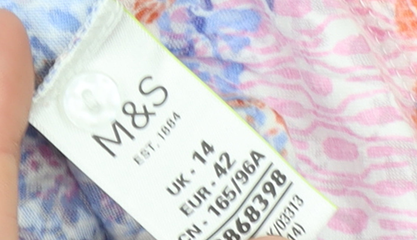 Marks and Spencer Womens Multicoloured Floral Sleeveless Blouse Size 14