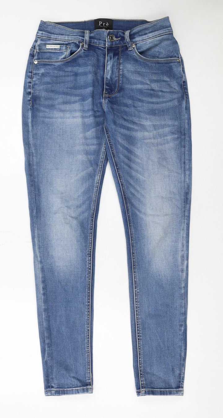 Pre London Men's Blue Slim Fit Stretch Denim Jeans Size 28R