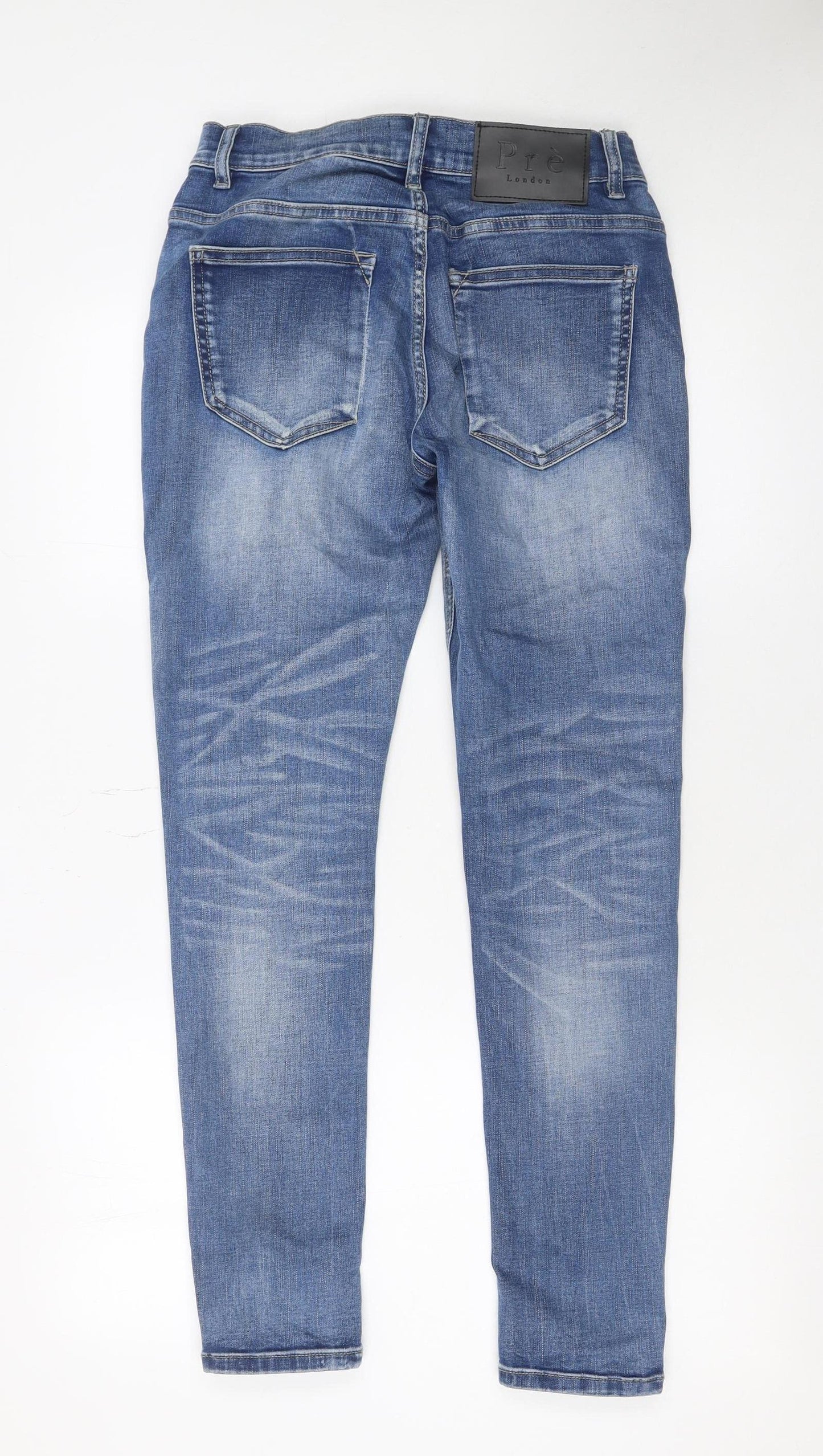 Pre London Men's Blue Slim Fit Stretch Denim Jeans Size 28R