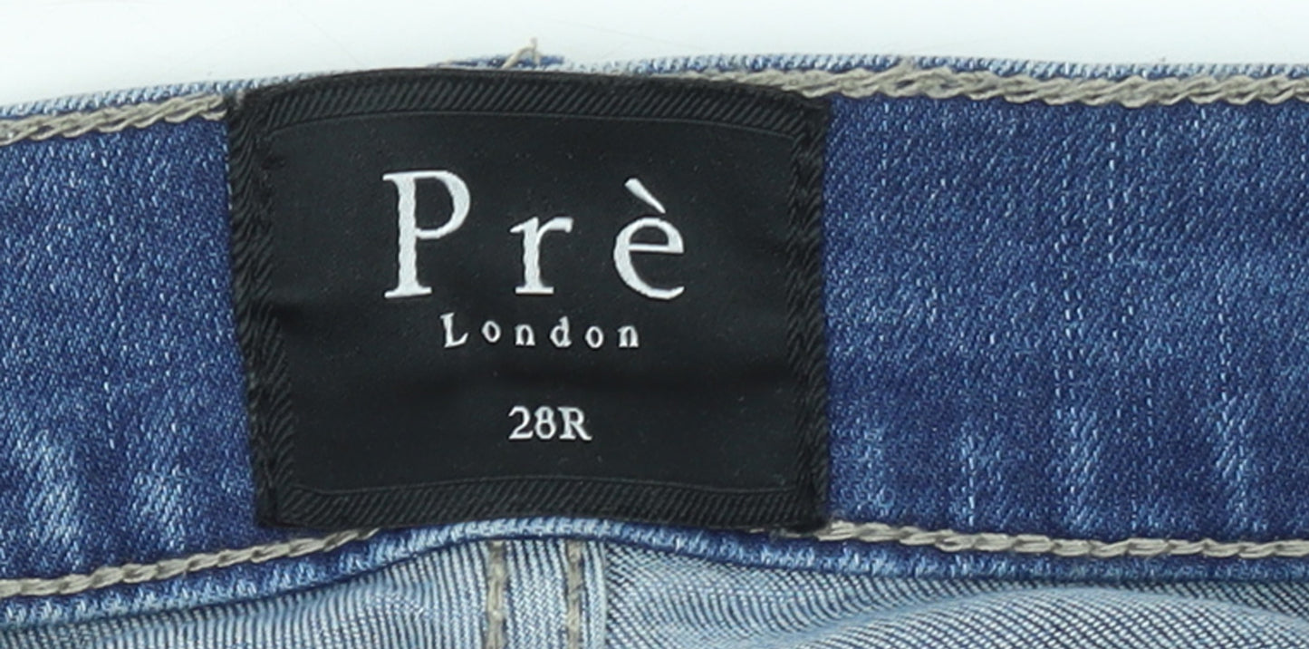 Pre London Men's Blue Slim Fit Stretch Denim Jeans Size 28R