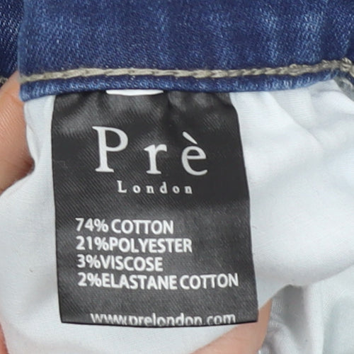 Pre London Men's Blue Slim Fit Stretch Denim Jeans Size 28R