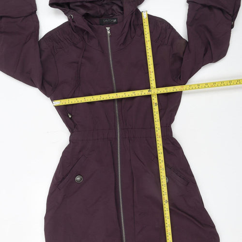 Savida Women's Purple Hooded Mid-Length Parka Coat Size 10