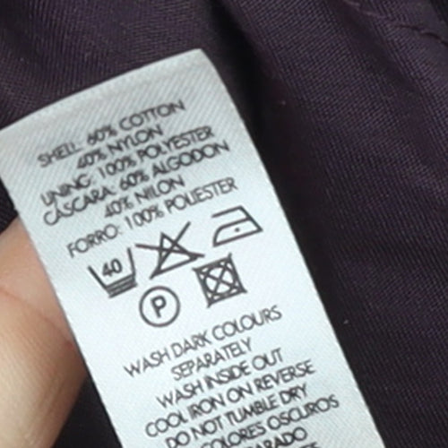 Savida Women's Purple Hooded Mid-Length Parka Coat Size 10