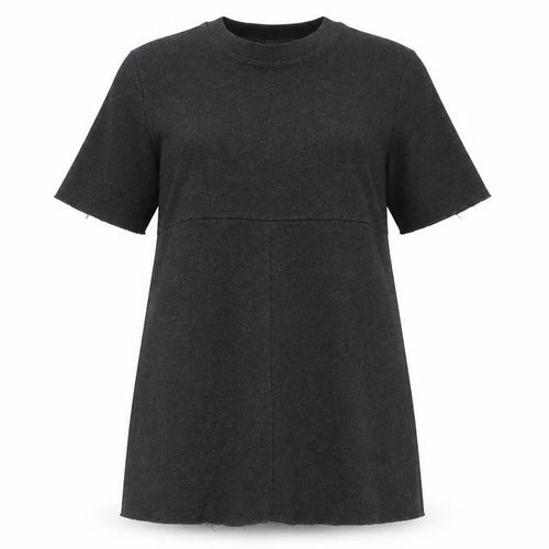 Zara Women Grey T-Shirt Dress L Short Sleeve Knit Casual