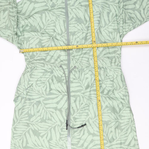 Dunnes Women's Green Long Hooded Lightweight Rain Coat Size L