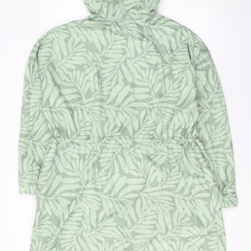 Dunnes Women's Green Long Hooded Lightweight Rain Coat Size L