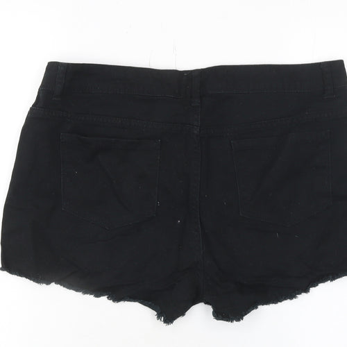 Denim Co Women Black Size 12 Cut-Off Shorts 100% Cotton