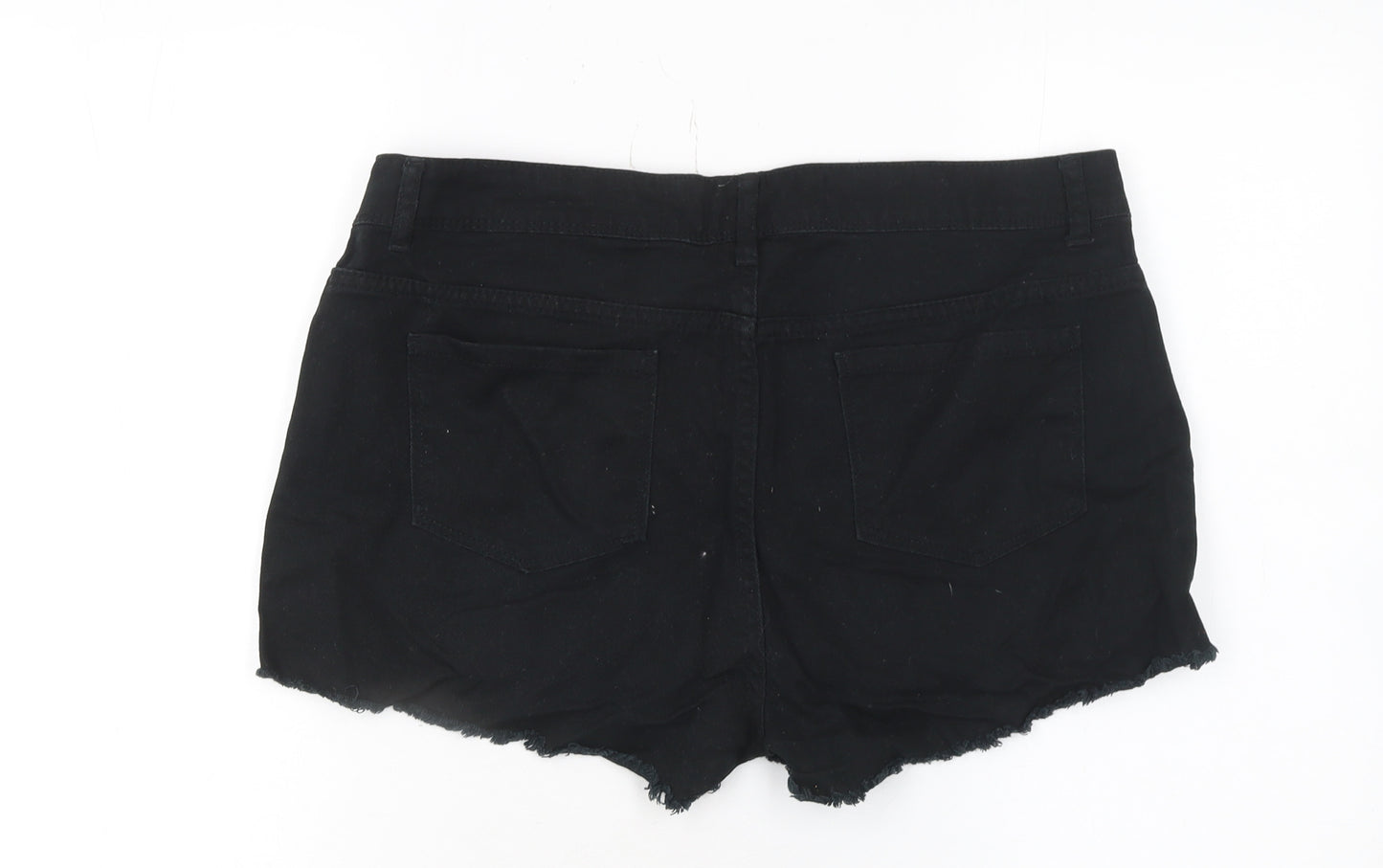 Denim Co Women Black Size 12 Cut-Off Shorts 100% Cotton
