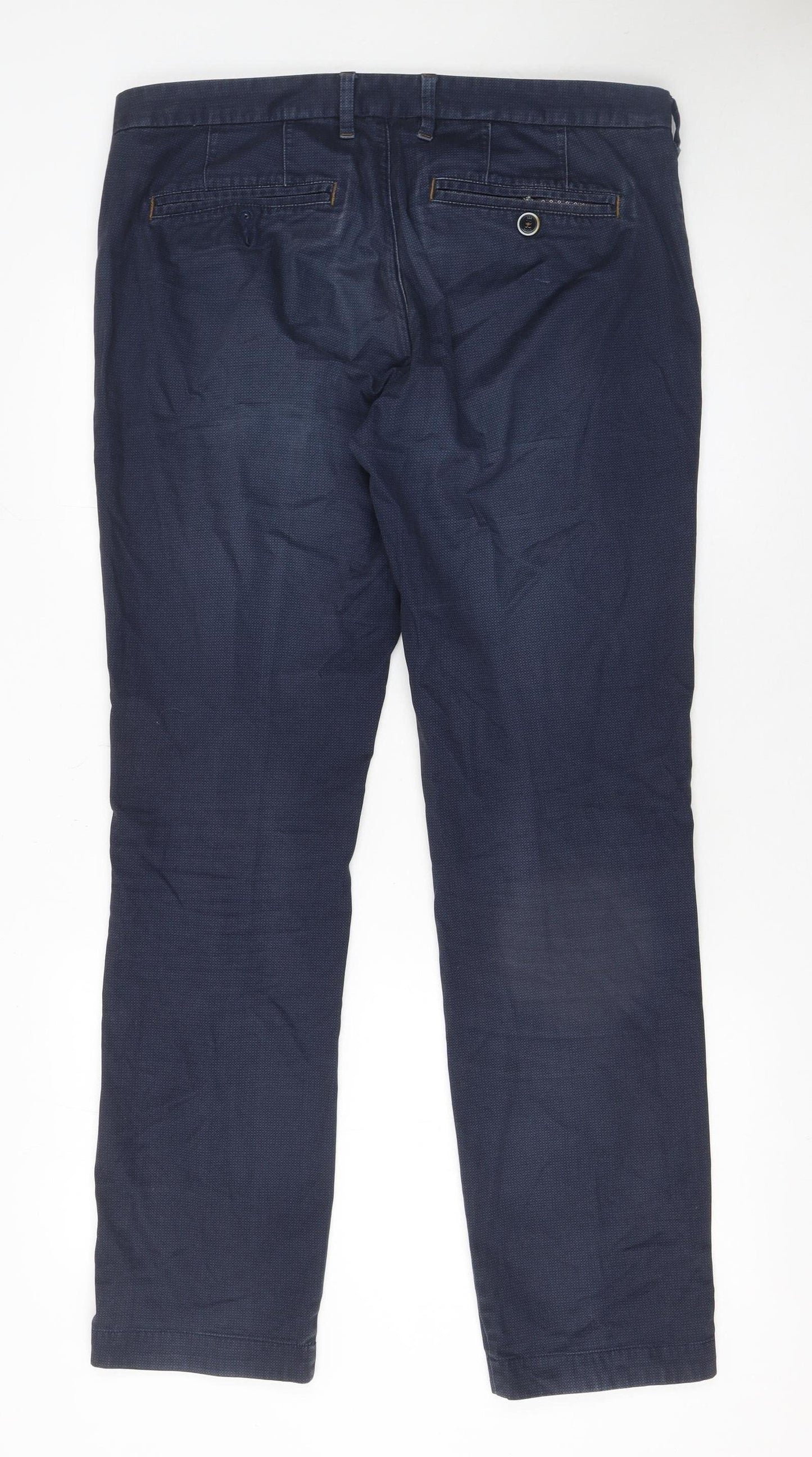 Ted Baker Men’s Blue 34R Chino Trousers Cotton Stretch Smart Casual