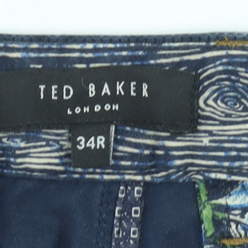 Ted Baker Men’s Blue 34R Chino Trousers Cotton Stretch Smart Casual