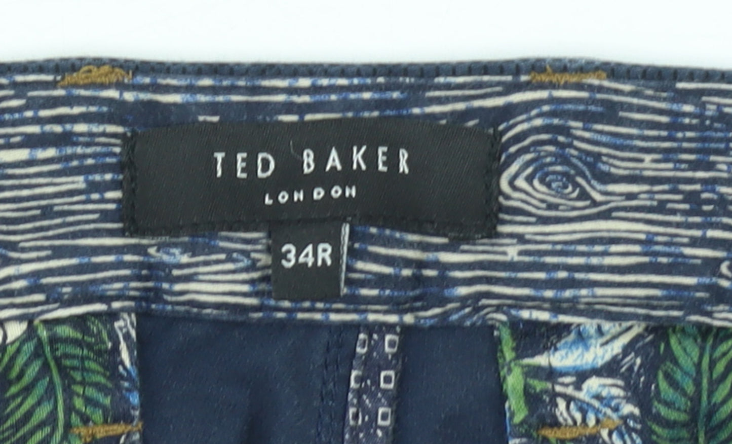 Ted Baker Men’s Blue 34R Chino Trousers Cotton Stretch Smart Casual