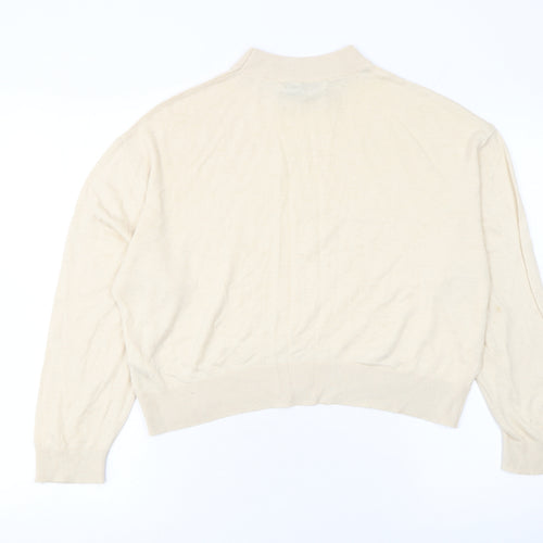 Zara Women’s Beige Mock Neck Pullover Knit Jumper Size M