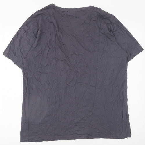 Bear Mens Grey 2XL Graphic Animal Print Cotton T-Shirt